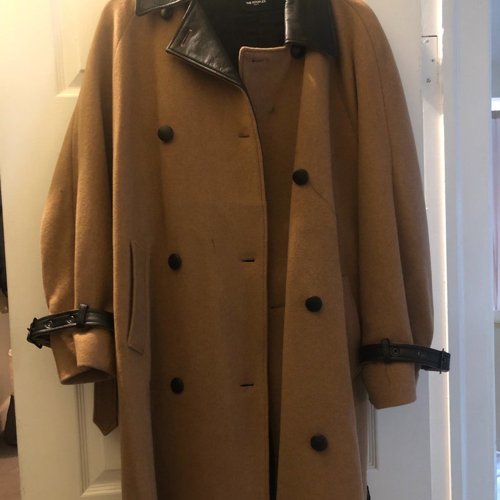 The Kooples Wool Trench Coat with Leather Detailing (NWT) - Picture 4 of 5